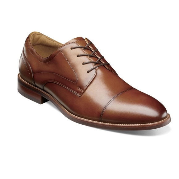 Florsheim Rucci Cap Toe cognac  brown Leather Dress Shoes main image 4